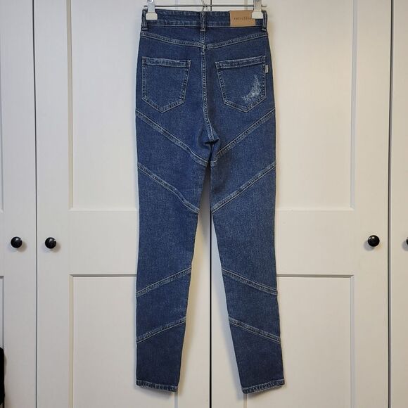 Retrofete PANELED DISTRESSED HIGH-RISE SKINNY JEANS, 27 - Picture 6 of 10